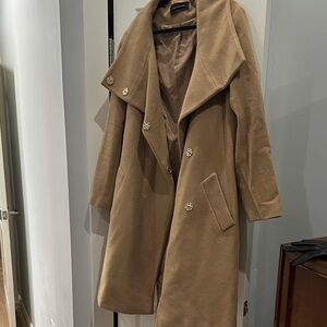 Ann Taylor Camel Double-Breasted Winter Coat